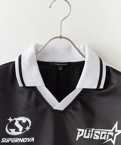 SUGGESTION（サジェッション）の「SUGGESTION/サジェッション グロッシーサッカーＴ（Tシャツ/カットソー・メンズ・シルバー/ネイビー/ブラック・M/S/L）」の20枚目の写真
