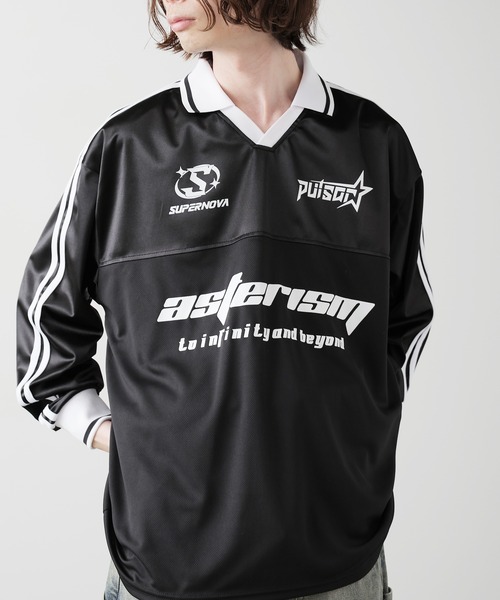 SUGGESTION（サジェッション）の「SUGGESTION/サジェッション グロッシーサッカーＴ（Tシャツ/カットソー・メンズ・シルバー/ネイビー/ブラック・M/S/L）」の6枚目の写真