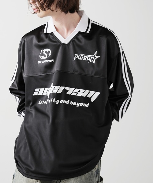 SUGGESTION（サジェッション）の「SUGGESTION/サジェッション グロッシーサッカーＴ（Tシャツ/カットソー・メンズ・シルバー/ネイビー/ブラック・M/S/L）」の5枚目の写真