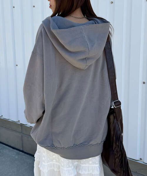 RePRODUCTION LABEL（リプロダクションレーベル）の「【RePRODUCTION LABEL / リプロダクションレーベル】スキッパーフーディー（パーカー・レディース・ブルー/チャコールグレー・FREE）」の6枚目の写真
