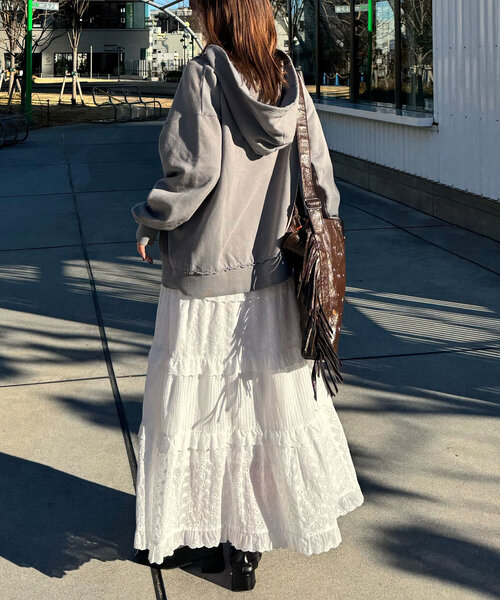 RePRODUCTION LABEL（リプロダクションレーベル）の「【RePRODUCTION LABEL / リプロダクションレーベル】スキッパーフーディー（パーカー・レディース・ブルー/チャコールグレー・FREE）」の9枚目の写真