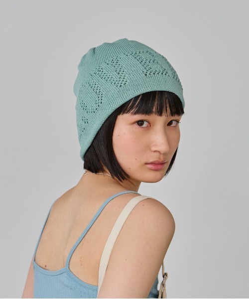 OVERRIDE（オーバーライド）の「OVERRIDE  OGCREC LOGO SHORT BEANIE SG / オーバーライド（ニットキャップ/ビーニー・レディース・ブラック/ライトグリーン/ライトグレー・57~59cm）」の15枚目の写真