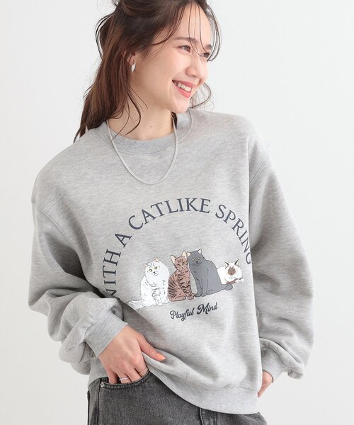 Cutie Blonde(キューティーブロンド)の「【あったか/S-LL】選べる2柄 裏起毛スウェット(スウェット・レディース・グレー系1/ライトグレー系・04/01/02/03)」の2枚目の写真