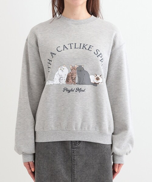 Cutie Blonde(キューティーブロンド)の「【あったか/S-LL】選べる2柄 裏起毛スウェット(スウェット・レディース・グレー系1/ライトグレー系・04/01/02/03)」の12枚目の写真