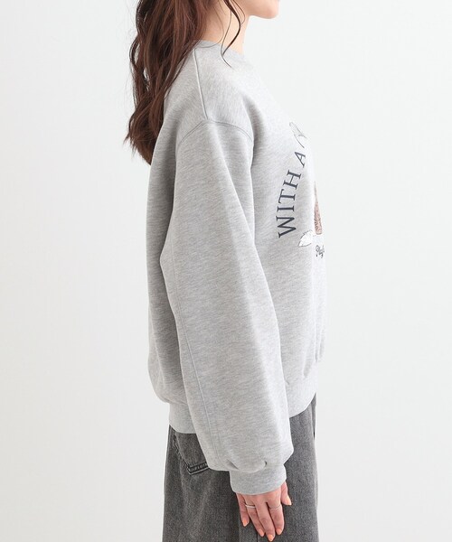 Cutie Blonde(キューティーブロンド)の「【あったか/S-LL】選べる2柄 裏起毛スウェット(スウェット・レディース・グレー系1/ライトグレー系・04/01/02/03)」の13枚目の写真