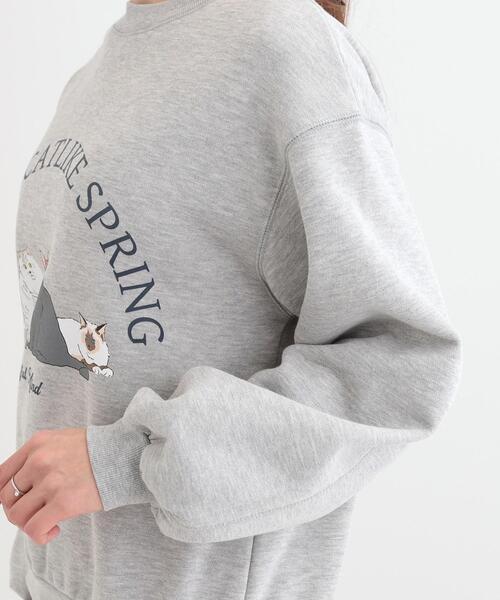 Cutie Blonde(キューティーブロンド)の「【あったか/S-LL】選べる2柄 裏起毛スウェット(スウェット・レディース・グレー系1/ライトグレー系・04/01/02/03)」の5枚目の写真