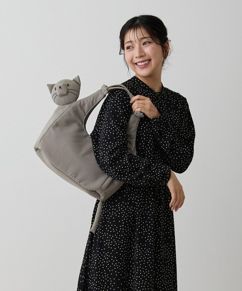 ROOTOTE(ルートート)の「ルートート / EU.ラウンド.ブラブラネコ-A(トートバッグ・レディース・グレー/ブラック/キャメル・FREE)」の1枚目の写真