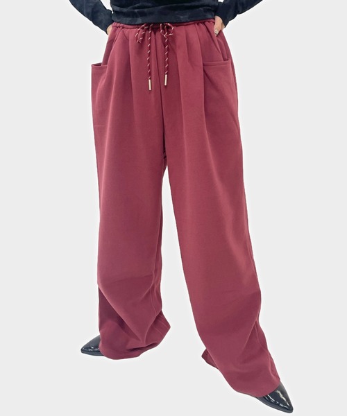 ampm（エーエムピーエム）の「【ampm】スーパーワイドリラックススウェットパンツ（スウェットパンツ・レディース・ブラック/グレー/レッド/ライトグレー・FREE）」の4枚目の写真