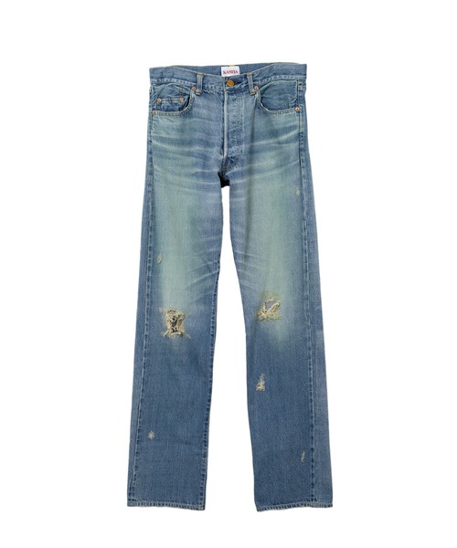 KAMIYA(カミヤ)の「Coloring Denim Straight Pants(デニムパンツ・メンズ・グレー/インディゴブルー・M)」の2枚目の写真