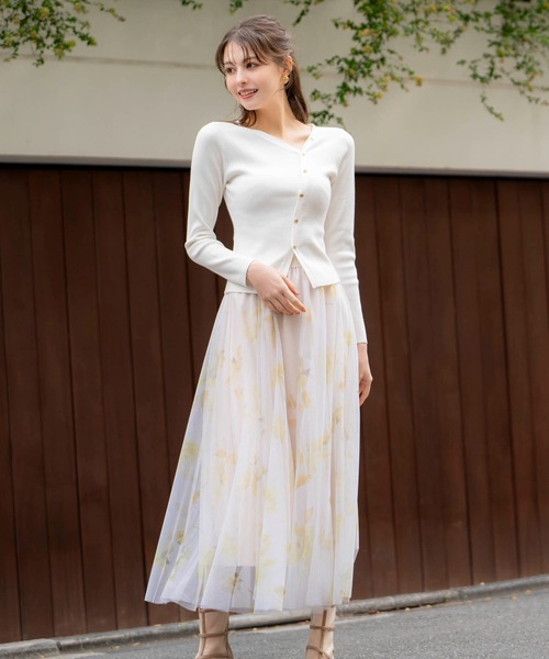 NOELA（ノエラ）の「フラワースタッズチュールスカート（スカート・レディース・イエロー/ピンク/ネイビー・フリー）」の16枚目の写真