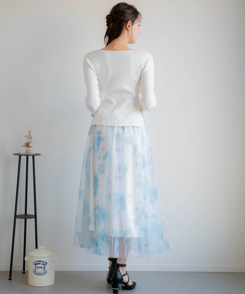 NOELA（ノエラ）の「フラワースタッズチュールスカート（スカート・レディース・イエロー/ピンク/ネイビー・フリー）」の9枚目の写真