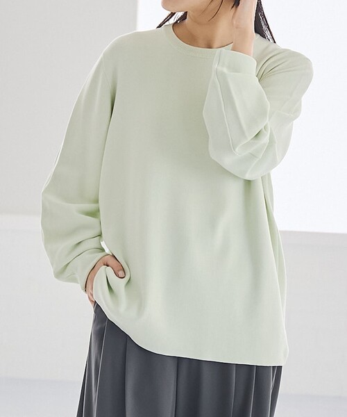 RONEL(ロネル)の「コットン16Gロングスリーブプルオーバー(ニット/セーター・レディース・ホワイト/レッド/ライム/ブラック・FREE)」の4枚目の写真