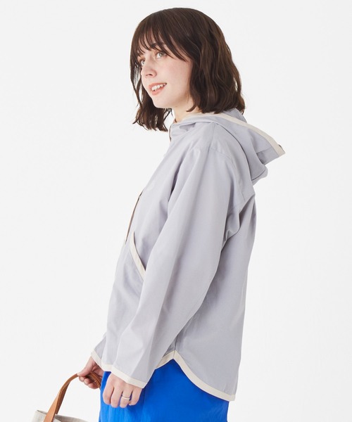 KRIFF MAYER（クリフメイヤー）の「かるさらエアーボタンフードJK（その他アウター・レディース・チャコール/セージグリーン/カラフル/ネイビー/グレー・LARGE/MEDIUM）」の11枚目の写真