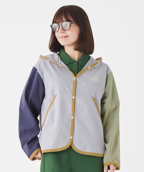 KRIFF MAYER（クリフメイヤー）の「かるさらエアーボタンフードJK（その他アウター・レディース・チャコール/セージグリーン/カラフル/ネイビー/グレー・LARGE/MEDIUM）」の14枚目の写真