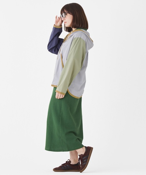 KRIFF MAYER（クリフメイヤー）の「かるさらエアーボタンフードJK（その他アウター・レディース・チャコール/セージグリーン/カラフル/ネイビー/グレー・LARGE/MEDIUM）」の17枚目の写真