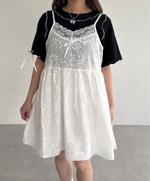 kutir（クティール）の「アソートキャミレースミニワンピース/チュニック（ワンピース・レディース・ブラック/ホワイト/ホワイト系その他・FREE）」の11枚目の写真