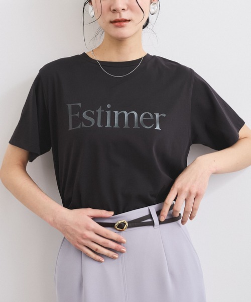 VIS(ビス)の「【接触冷感/洗える】アソートロゴプリントTシャツ(Tシャツ/カットソー・レディース・チャコールグレー/ホワイト/ピンク・FREE)」の3枚目の写真
