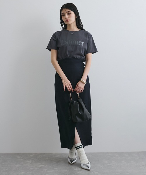 VIS(ビス)の「【接触冷感/洗える】アソートロゴプリントTシャツ(Tシャツ/カットソー・レディース・チャコールグレー/ホワイト/ピンク・FREE)」の8枚目の写真