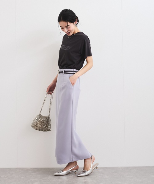 VIS(ビス)の「【接触冷感/洗える】アソートロゴプリントTシャツ(Tシャツ/カットソー・レディース・チャコールグレー/ホワイト/ピンク・FREE)」の22枚目の写真