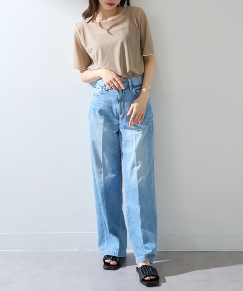 MAISON BREEZE reveur(メゾンブリーズレヴール)の「【MAISON BREEZE reveur】2WAYメローシアーカットソー DTK(Tシャツ/カットソー・レディース・ライトブルー/ブラック/ベージュ/ライトグリーン・FREE)」の10枚目の写真