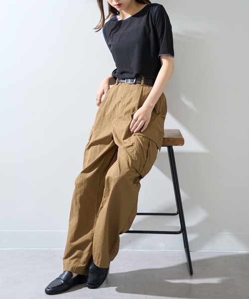MAISON BREEZE reveur(メゾンブリーズレヴール)の「【MAISON BREEZE reveur】2WAYメローシアーカットソー DTK(Tシャツ/カットソー・レディース・ライトブルー/ブラック/ベージュ/ライトグリーン・FREE)」の15枚目の写真