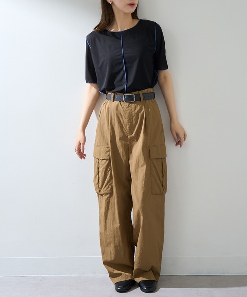 MAISON BREEZE reveur(メゾンブリーズレヴール)の「【MAISON BREEZE reveur】2WAYメローシアーカットソー DTK(Tシャツ/カットソー・レディース・ライトブルー/ブラック/ベージュ/ライトグリーン・FREE)」の14枚目の写真