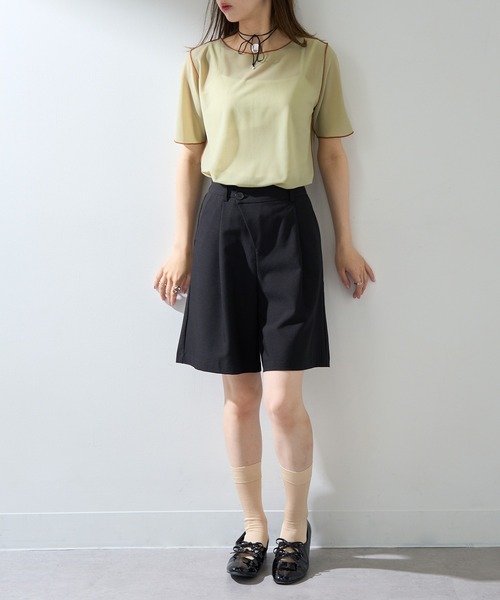 MAISON BREEZE reveur(メゾンブリーズレヴール)の「【MAISON BREEZE reveur】2WAYメローシアーカットソー DTK(Tシャツ/カットソー・レディース・ライトブルー/ブラック/ベージュ/ライトグリーン・FREE)」の21枚目の写真