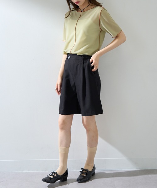 MAISON BREEZE reveur(メゾンブリーズレヴール)の「【MAISON BREEZE reveur】2WAYメローシアーカットソー DTK(Tシャツ/カットソー・レディース・ライトブルー/ブラック/ベージュ/ライトグリーン・FREE)」の20枚目の写真
