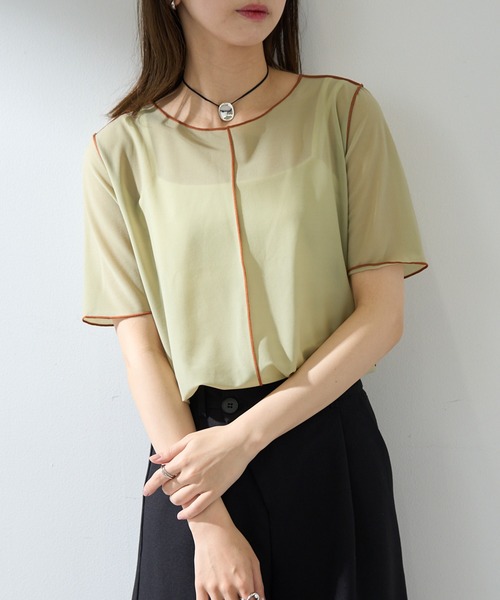 MAISON BREEZE reveur(メゾンブリーズレヴール)の「【MAISON BREEZE reveur】2WAYメローシアーカットソー DTK(Tシャツ/カットソー・レディース・ライトブルー/ブラック/ベージュ/ライトグリーン・FREE)」の16枚目の写真