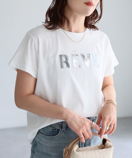 セール】発砲プリントメタリックロゴTシャツ（Tシャツ