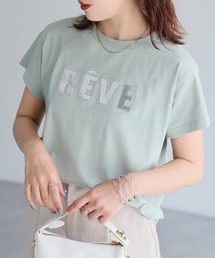 発砲プリントメタリックロゴTシャツ