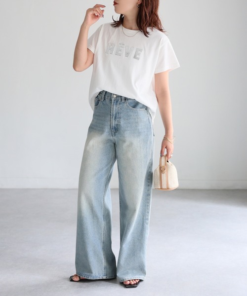 Riberry(リベリー)の「発砲プリントメタリックロゴTシャツ(Tシャツ/カットソー・レディース・チャコールグレー/ホワイト/ミント・FREE)」の20枚目の写真