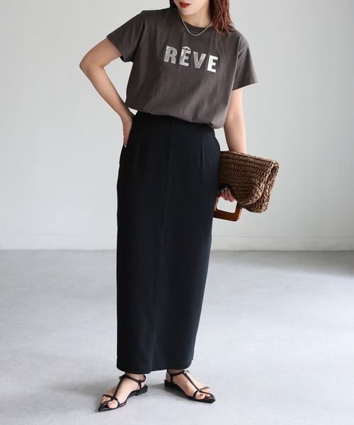 Riberry(リベリー)の「発砲プリントメタリックロゴTシャツ(Tシャツ/カットソー・レディース・チャコールグレー/ホワイト/ミント・FREE)」の13枚目の写真