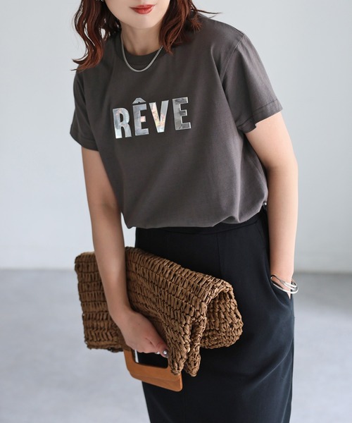 Riberry(リベリー)の「発砲プリントメタリックロゴTシャツ(Tシャツ/カットソー・レディース・チャコールグレー/ホワイト/ミント・FREE)」の16枚目の写真