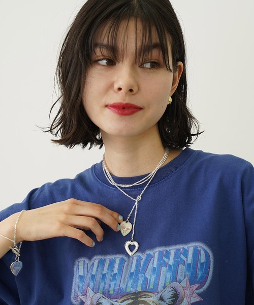 MILKFED.（ミルクフェド）の「BEADS AND HEART CHARMS NECKLACE（チョーカー・レディース・グリーン/レッド/ホワイト・ONE SIZE）」の2枚目の写真