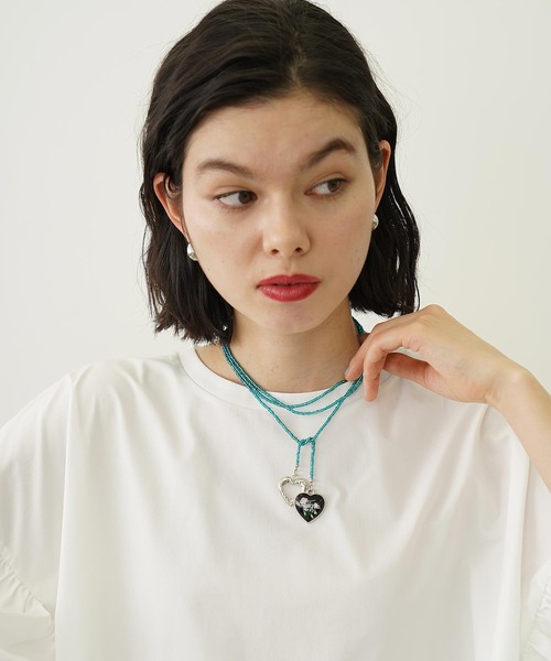 MILKFED.（ミルクフェド）の「BEADS AND HEART CHARMS NECKLACE（チョーカー・レディース・グリーン/レッド/ホワイト・ONE SIZE）」の22枚目の写真