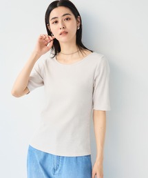 CROSS FUNCTION（クロスファンクション）の「《UVカット》前後2wayテレコ５分袖Tシャツ【CF/クロスファンクション】（Tシャツ/カットソー）」