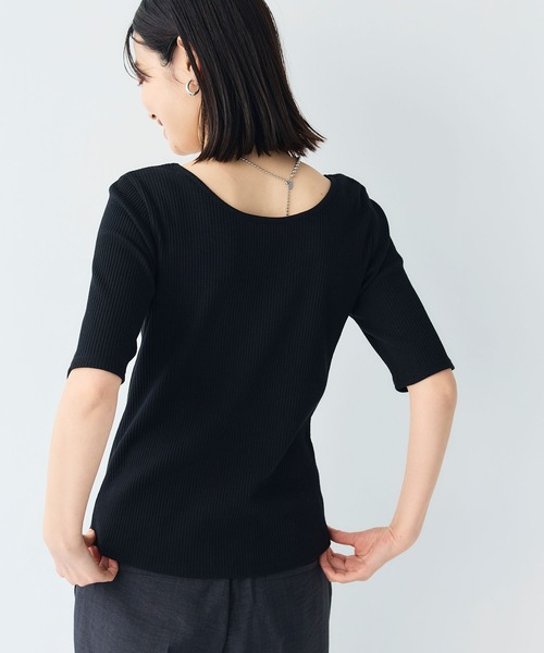 CROSS FUNCTION（クロスファンクション）の「《UVカット》前後2wayテレコ５分袖Tシャツ【CF/クロスファンクション】（Tシャツ/カットソー・レディース・ライトグレー/オフホワイト/ブラック・M/L/LL）」の20枚目の写真