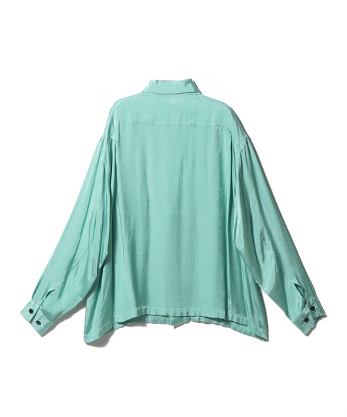 ESTNATION（エストネーション）の「ESTNATION / ガーメントウォッシュ レーヨンサテンシャツ（シャツ/ブラウス・メンズ・ブラック/ターコイズブルー・MEDIUM/LARGE）」の3枚目の写真