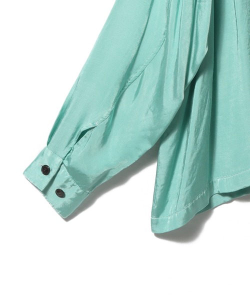 ESTNATION（エストネーション）の「ESTNATION / ガーメントウォッシュ レーヨンサテンシャツ（シャツ/ブラウス・メンズ・ブラック/ターコイズブルー・MEDIUM/LARGE）」の6枚目の写真