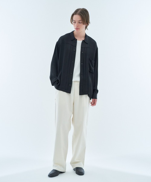 ESTNATION（エストネーション）の「ESTNATION / ガーメントウォッシュ レーヨンサテンシャツ（シャツ/ブラウス・メンズ・ブラック/ターコイズブルー・MEDIUM/LARGE）」の9枚目の写真