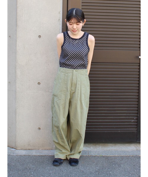 INSCRIRE /アンスクリア】Cotton Rib Tank Top：タンクトップ
