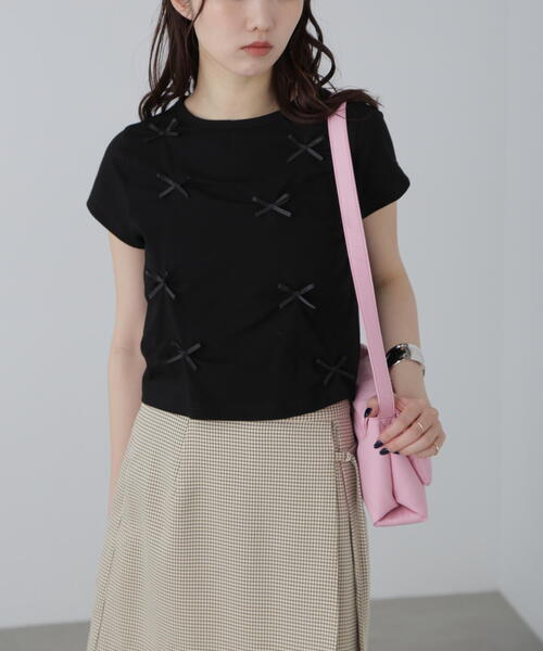 FREE'S MART（フリーズマート）の「◆リボンTシャツ（Tシャツ/カットソー・レディース・ホワイト/ピンク/ブラック・FREE）」の17枚目の写真