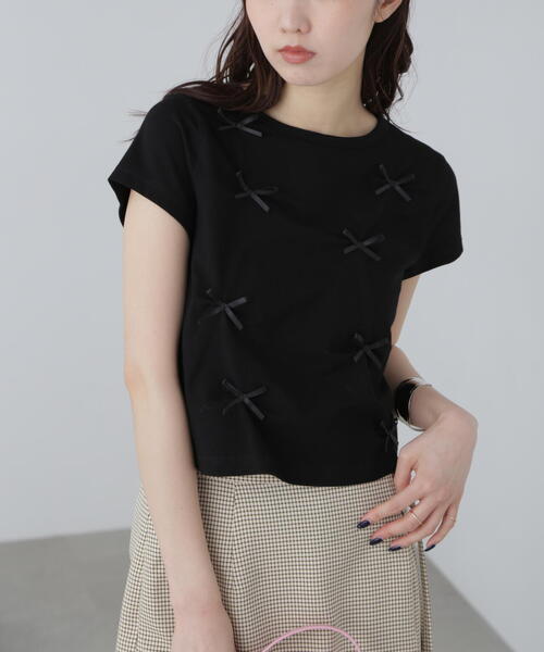 FREE'S MART（フリーズマート）の「◆リボンTシャツ（Tシャツ/カットソー・レディース・ホワイト/ピンク/ブラック・FREE）」の19枚目の写真