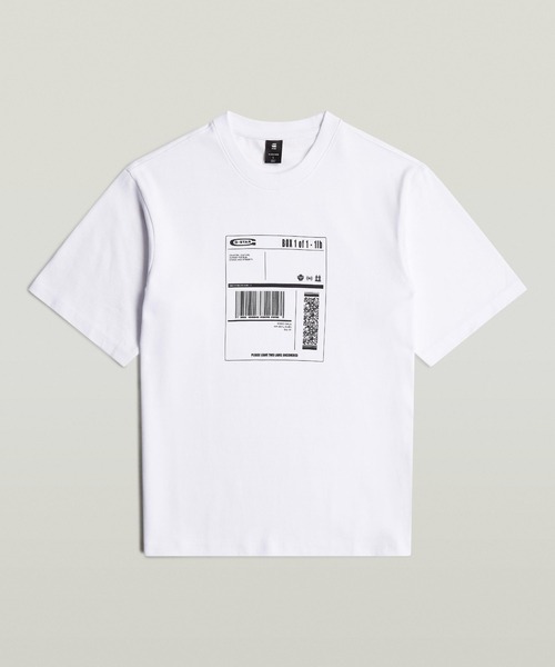 G-STAR（ジースター）の「Shipping Graphic Boxy T-Shirt/グラフィックプリントボクシーフィットTシャツ（Tシャツ/カットソー・メンズ・ダークブラック/ホワイト・SMALL/X-SMALL/X-LARGE/MEDIUM/LARGE）」の3枚目の写真