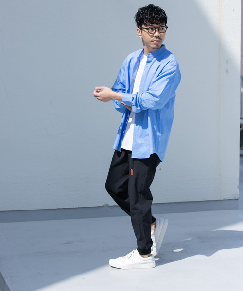 URBAN RESEARCH ROSSO MEN(アーバンリサーチロッソメン)の「『WEB限定』『XLサイズあり』リラックスコットンリネンバンドカラー長袖シャツ(シャツ/ブラウス・メンズ・ネイビー/ベージュ/ブルー系その他/ベージュ系その他/ホワイト/ブルー・SMALL/MEDIUM/LARGE/X-LARGE)」の11枚目の写真