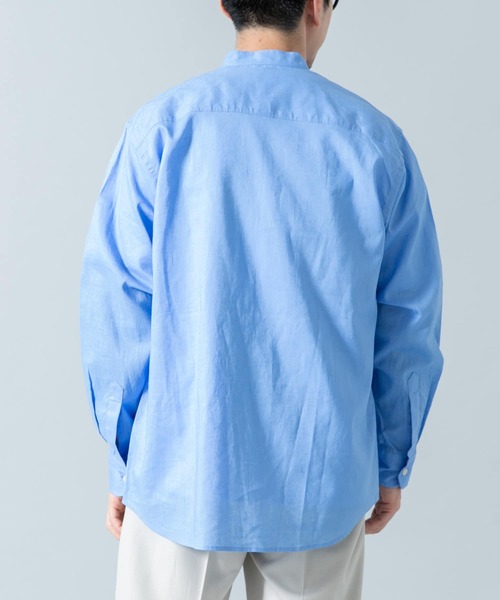 URBAN RESEARCH ROSSO MEN(アーバンリサーチロッソメン)の「『WEB限定』『XLサイズあり』リラックスコットンリネンバンドカラー長袖シャツ(シャツ/ブラウス・メンズ・ネイビー/ベージュ/ブルー系その他/ベージュ系その他/ホワイト/ブルー・SMALL/MEDIUM/LARGE/X-LARGE)」の16枚目の写真
