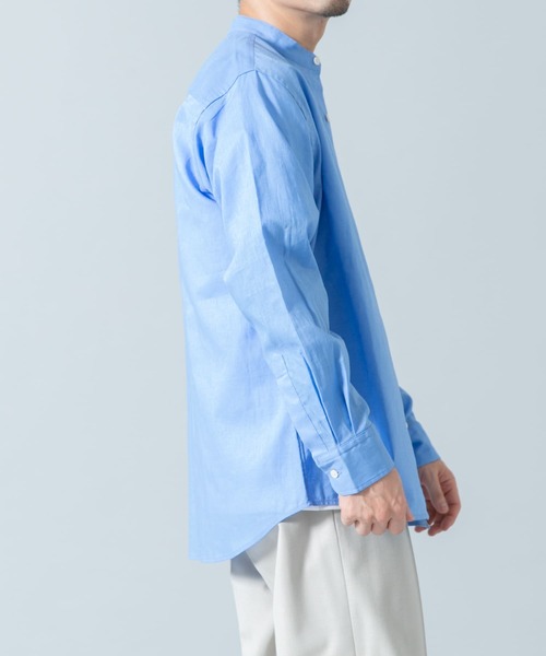 URBAN RESEARCH ROSSO MEN(アーバンリサーチロッソメン)の「『WEB限定』『XLサイズあり』リラックスコットンリネンバンドカラー長袖シャツ(シャツ/ブラウス・メンズ・ネイビー/ベージュ/ブルー系その他/ベージュ系その他/ホワイト/ブルー・SMALL/MEDIUM/LARGE/X-LARGE)」の18枚目の写真