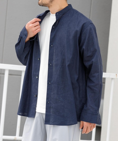 Band collar simple shirt – ARTS&SCIENCE ONLINE SELLER