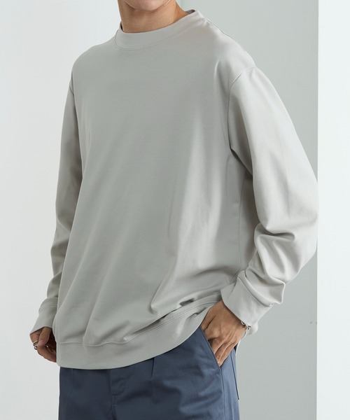 CONTACT（コンタクト）の「【CONTACT】スムースリブトップス（Tシャツ/カットソー・メンズ・モカ/ブラック/ネイビー/グレイッシュベージュ/ブルーグレー/グレー/チャコールグレー/ホワイト・LL/M/S/L）」の4枚目の写真